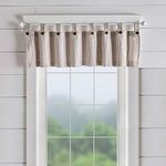 Elrene Home Fashions Tucker Ticking Stripe Window Valance for Kitchen or Bathroom, 60" x 15", 1 Valance, Linen