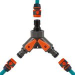 HASTHIP® 3-Way Garden Water Diverter with 3 Pipe Connectors, Quick Release Hose Splitter Adapter for Irrigation System, Garden Hose, and Outdoor Watering