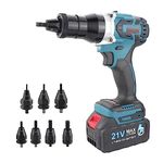 Cordless Electric Rivet Nut Gun Set - Automatic Riveter Portable Pulling Blind Riveting Nut Gun Rivet Tools for M3 M4 M5 M6 M8 M10 M12 Nuts