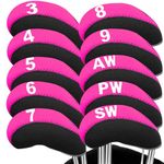 Golf Iron Head Covers with Number Printed Value 10 Pcs/Set, Golf Headcovers for Iron Club Lightweight Durable Portable Fit All Irons Clubs (Purple)