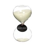 Biloba 4.8 Inch Puff Sand Timer/Hourglass 30 Minutes - Creamy White Color Sand - Inspired Glass/Home, Desk, Office Decor