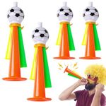 Bncxdc Vuvuzela Football Horn, 4pcs Plastic Air Horn Handheld, 2 Big/2 Small Cheering Noisemakers Football Trumpet, for Kids Adult Stadium Football Fans Theme Party World Cup, Random Color