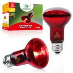 REPTI HOME Reptile Heat Lamp Bulb, Infrared Heat Lamp for Reptile 50W 2Pack, Basking Spot Red Heat Light for Lizards, Turtles, Chicks, Puppies