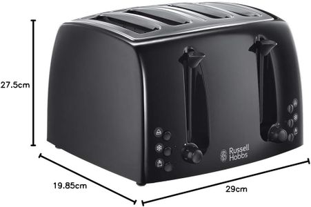 Russell Hobbs 4-Slice Toaster – Black Stainless Steel