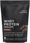 Sports Research® 100% Whey Protein Isolate Dark Chocolate - U.S. Sourced Protein Powder w/BCAAs - No Artificial Flavors or Gums- Informed Sport Tested · Gluten Free - 2lb Bulk Bag, 25 Servings