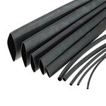 Rpi shop - 10 Meters in total Heat Shrink Tubes: 1 meter each of (1mm, 3mm, 5mm, 6mm, 8mm & 10mm) & 2 meter each of (2mm & 4mm) Total 10 Meter Polyolefin 2:1 Sleeve for Wrap with plastic BOX- Black