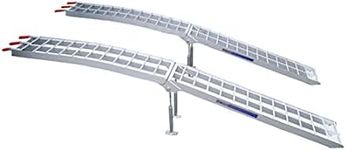 2 x Folding Loading Ramps Aluminium ATV Quad Golf Buggy Mobility Scooter Straps