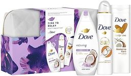 Dove Time to Relax Beauty Bag Gift Set moisturises skin of perfect gifts for her 3 piece