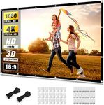 Projector Screen 150 inch, Taotique 4K Movie Projector Screen 16:9 HD Foldable and Portable Anti-Crease Indoor Outdoor Projection Double Sided Video Projector Screen for Home, Party, Office, Classroom