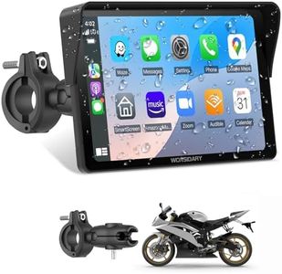 2025 Wonsidary W722 for Motorcycle CarPlay & Android Auto,7" Waterproof Smart GPS Navigation System Screen,Car Play Moto with Light Sensor,Dual Bluetooth,Siri/G-Assist,EQ,USB/Hardwired Power Supply