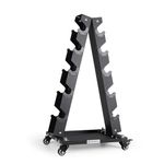 LIONSCOOL Premium Solid Steel Dumbbell Rack Stand Only, A-Frame Portable Weight Storage Organizer with Tray and Wheels (Medium, 300 LBS)