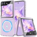 ottpluscase for Samsung Galaxy Z Flip 5 Case with MagSafe, Samsung Z Flip 5 Case Shockproof Hard PC Back with Soft TPU, Hybrid Magnetic Phone Bumper Cover Case for Galaxy Z Flip5 5G, Crystal Clear