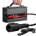 KEMIMOTO 48V Golf Cart Charger for Club Car Precedent/DS/Power Drive, 15A Golf Cart Battery Charger, Overcharge Protection, Full in 4-6H, Trickle Charge, 16 ft, 3-pin Round Plug, for Lead Acid Battery