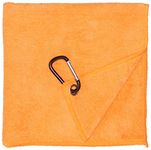 Clip Wipes Microfiber Golf Greens Towel - Orange