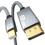 Mini DisplayPort to DisplayPort 1.4 Cable, Mini DP 1.4 to DP 8K, 8K60Hz 5K120Hz 4K144Hz 4K120Hz 2K240Hz, HDR G-Sync FreeSync Thunderbolt 2 DP Cable for MacBook (Pre-2017), HP Dell Laptop, NUC, PC