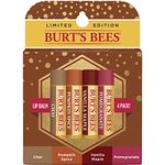 Burt's Bees 100% Natural Moisturizing Lip Balm Pomegranate, Vanilla Maple, Pumpkin Spice, Chai Tea (4 tubes)