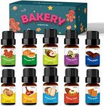 Bakery Fragrance Oils, Holamay Scented Oils for Diffuser (10 Packs of 5ml), Sweet Fragrance Oil for Soap & Candle Making - Creamy Vanilla, Gingerbread, Chocolate, Pumpkin Pie and More