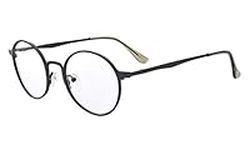 Eyekepper Readers Quality Spring Hings Retro Round Reading Glasses Gunmetal +0.75