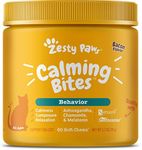 Zesty Paws Calming Chews for Cats - Composure & Relaxation for Everyday Stress & Separation - with Ashwagandha, Organic Chamomile, L-Theanine & L-Tryptophan – Bacon - 60 Count - Cat