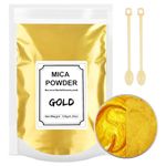 120g (4.24 oz) Mica Powder Pearlescent Color Pigment - Pigment Cosmetic Epoxy Resin Dye for Resin Dyes, Lip Gloss, Soap Making, Candle Making, Bath Bombs, Art Crafts and Nails (Gold)