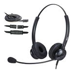 MKJ Cisco Headset for Office Phones Corded RJ9 Telephone Headset with Microphone Noise Cancelling, Compatible with Cisco CP-7841 7861 7942G 7945G 7960 7961G 7962G 7971G 8841 8861 8865 9951 9971