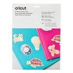 Cricut Printable Sticker Paper | White | 8.5" x 11" (8.5" x 11") | 12 Sheets | For Use With Inkjet Printers & Cutting Machines, White, 8.5" x 11"