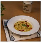 Home-Cart Tableware Fine Porcelain Round Deep Pasta Soup Gravy Plate Size-22 cm (Color-White) 1 Pcs