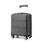 Kono Carry on Suitcase 45x36x20cm ABS Hard Shell Cabin Case Lightweight Hand Luggage Trolley for Easyjet Under Seat (Grey)