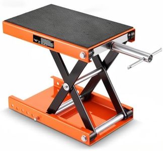 VEVOR Motorcycle Lift, 1100 LBS Motorcycle Scissor Lift Jack with Wide Deck & Safety Pin, 3.7"-13.8" Center Hoist Crank Stand, Steel Scissor Jack for Street Bikes, Cruiser Bikes, Touring Motorcycles