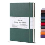 Beechmore Books Lined Journal Notebook, 8.5 x 11.5 inch, A4 160 Lined Pages, Hardcover Leather Journals for Women, Men, Writing and Notebooks for Work - 120 GSM Thick Paper, Gifts Box Included