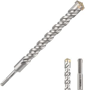 SOMADA 1-1/8-Inch x 12-Inch SDS Plus Long Drill SDS-Plus Rotary Hammer Drill Bit 4-Cutter Carbide Tip for Concrete, Brick, Stone and Masonry Drilling