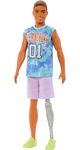 Barbie® Ken® Fashionistas™ Doll #212 with Prosthetic Leg, Wearing Los Angeles Jersey and Purple Shorts with Sneakers