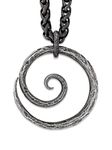 HAQUIL Viking Spiral Necklace, Iron Amulet Pendant, Wheat Chain, Jewelry for Men and Women