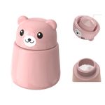 Bear-Shaped Pill Crusher for Seniors, Kids, Cats & Dogs, Pets - Easy Grind Medication Grinder for Vitamins, Pet Medicine & Tablets - Eco-Friendly ABS Plastic (Pink)