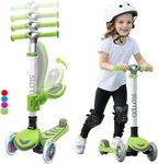 Stompa Toddler Scooter for Kids 3-5 - Foldable Kids Scooter 3 Wheel Light Up Scooters with Seat Removable, Adjustable Handlebar - Sturdy Children Scooter for 3+ Year Old Boys Girls