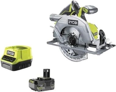 RYOBI 18 V ONE+ Brushless Akku-Handkreissäge R18CS7-140GZL (Sägeblatt-Ø 184mm, Schnitttiefe 90°/45° 60/42mm, werkzeuglose Tiefeneinstellung, inkl.Sägeblatt, Parallelanschlag, 4,0Ah Akku & Ladegerät)