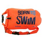 BORN TO SWIM SaferSwimmer Dry Bag and Buoy for Open Water Swimming and Triathlon • Robust Visibility Tow Float for Safer Swimming • [Orange, Heavy-Duty Large-20L]