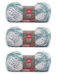 Red Heart Scrubby Stripes Cool Mint, 3 Pack 3oz/85g-Polyester-#4 Medium-80 Yards, Knitting/Crochet