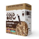 Toffee Coffee Roasters | Assorted Cold Brew Bags| As Seen On Shark Tank | Easy Brew Coffee | Cold Brew Coffee | Pack of 4 Bags | Makes 16 Cups of CoffeeDiwali Coffee Gift Hamper For Family & Friends