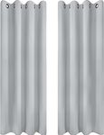 Utopia Bedding Blackout Curtains Grommet Thermal 2 Panels Drapes [Grey White, 46 x 72 Inches] Sound Insulated Curtain for Bedroom and Living Room (117x183 cm)