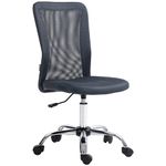 Vinsetto Office Chair, Armless Desk Chair, Adjustable Computer Swivel Chair with Rolling Wheels and Mesh Back for Home Work Study, Dark Grey