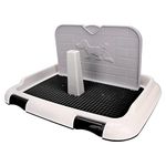 Small Puppy Dog Toilet Indoor Puppy Training Toilet Plastic Cat Potty Fence Dog Scheduled Urination Potty Tray 46.4 x 35.4 x 23.6cm(Black)