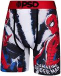 PSD Men's Marvel Print Boxer Briefs - 7 Inch Inseam Breathable and Supportive Men's Underwear with Moisture-Wicking Fabric, Spiderman, Large