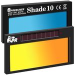 Gold Shade 10 2x4 Auto Darkening Welding Lens,Blue Puddle Technology 2x4 Welding Lens Replacement for Pipeliner and Pancake Welding Hood, Auto Darkening Welding Lens 2x4 (Gold)