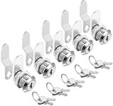 Sissinda Cam Locks Cabinet Locks Keyed Alike, 5/8'' Cylinder Length Fits on 0.4’’ Max Panel Thickness, Secure File Drawer Mailbox RV Storage Tool Box Replacement Lock Set, Zinc Alloy(5/8 Inch 5Pcs)