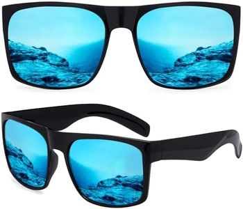 grinderPUNCH XL Men's Big Wide Frame Polarized Sunglasses for Men and Women Sports Driving Fishing Lightweight Glasses, Blue Mirrored…