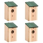 vidaXL 4 pcs Hanging Bird Houses: Charming Pine Wood Design with Durable Construction, Ideal Outdoor Ornamental Bird Nest - Beige