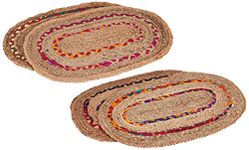 Amazon Brand - Solimo Jute Bathmat Set of 4, Indie Jute - 1900 GSM
