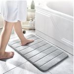 SWISSPACK 80x50 CMS Microfiber Bath Mat for Bathroom, Non-Slip Super Absorbent Machine Washable Extra Soft Thick Floor Foot Rugs (GREY MEMORY, 80X50CM)