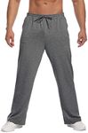 Deyeek Men's Sweat Pants Open Bottom Baggy Grey Sweatpants for Men Joggers Sweatpants Lightweight Gym Workout Sweats with Pockets